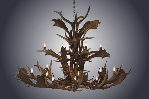 16 Light Large Elk/Fallow Cascading Antler Chandelier (SKU-148)
