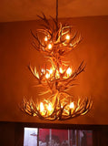 20 Light Triple Tiered Mule Deer Antler Chandelier (SKU-71)