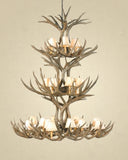 20 Light Triple Tiered Mule Deer Antler Chandelier (SKU-71)