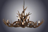 8 Light Small Oblong Inverted Mule Deer Antler Chandelier (SKU-77S)