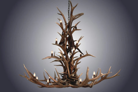20 Light Elk Cascading Antler Chandelier (SKU-94)