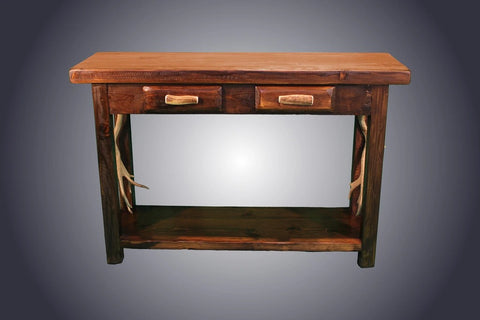 Pine Sofa Table With Antler Handles (ST-6)