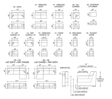 Eleanor Rigby Veracruz Sectional (Sofa + Chaise)