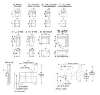 Eleanor Rigby Senador Motion Power Recliner 3-Piece Sectional
