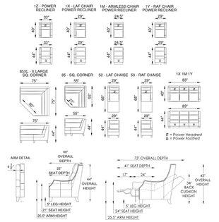 Eleanor Rigby Talisman Motion Power Recliner 3-Piece Sectional