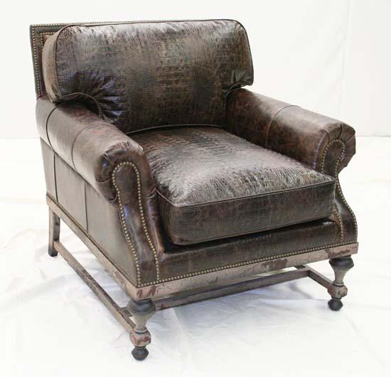Croco Espresso Club Chair - Old Hickory Tannery