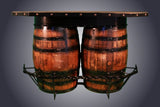 Split Whiskey Barrel Bar with Shelves (WB-1)