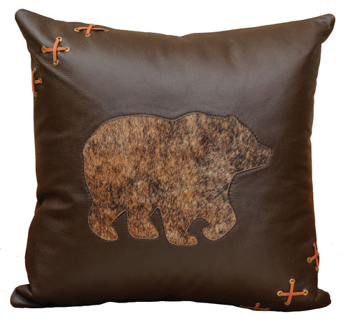 Leather - Pillow 18"x18" - Fabric Back
