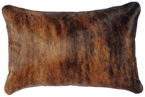 Leather Hair on Hide - Pillow 12"x18" - Fabric Back