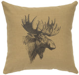 Linen Image - Pillow 16"x16" - Moose Profile - Natural