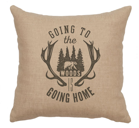 Linen Image - Pillow 16"x16" - Going to the Woods - Natural