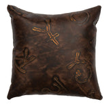 Embossed Leather - Pillow 16"x16" - Leather Back