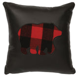 Leather - Pillow 18"x18" - Leather Back-Bear