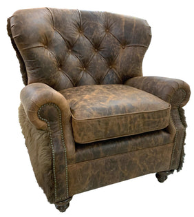 Yellowstone Buffalo Curved Tufted Chair