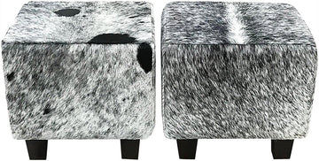 Cowhide Cube - Longhorn Black & White Speckle
