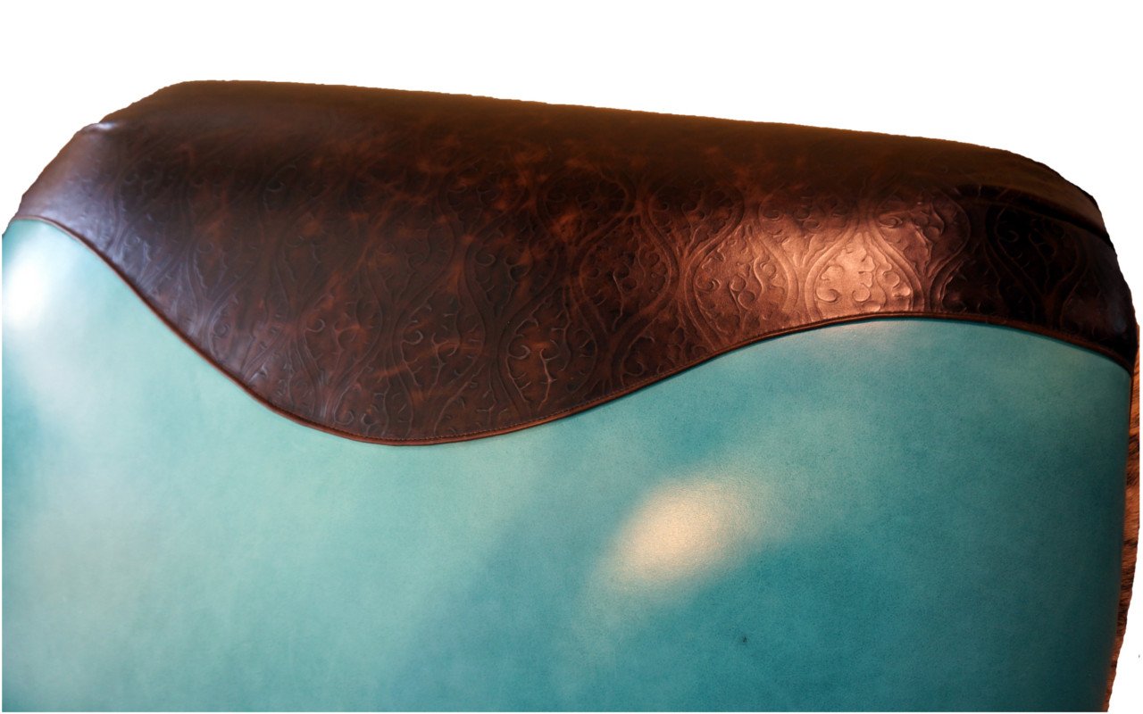 Albuquerque Turquoise Western Leather Chaise Lounge