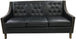 Contemporary Tufted Black Leather Sofa