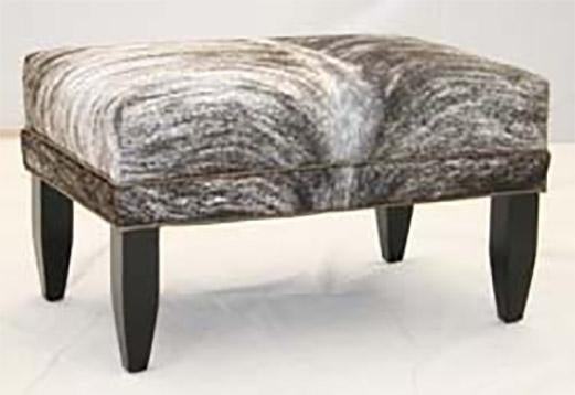 Light Brindle Hair on Hide Ottoman - Olh Hickory Tannery