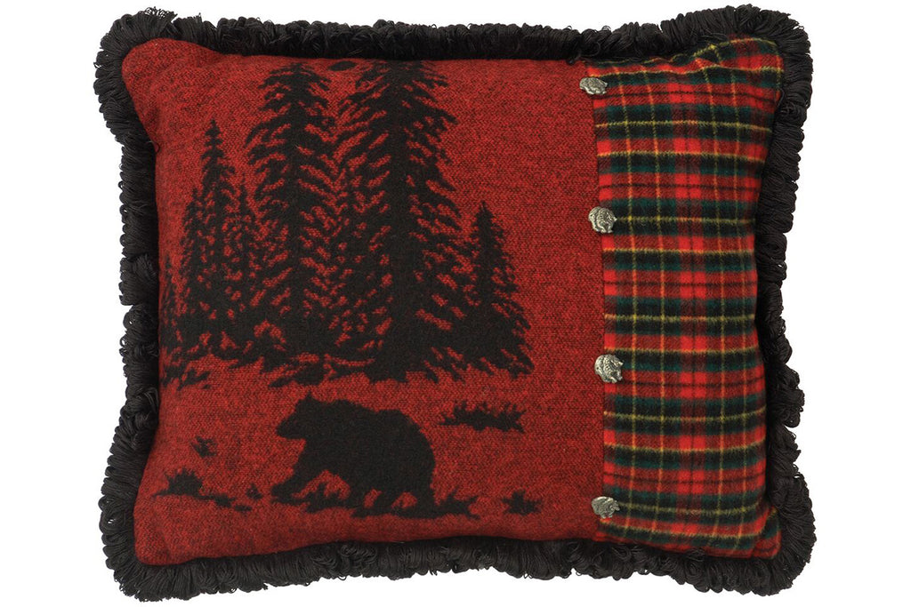 Wooded River Bear Pillow 16x20 