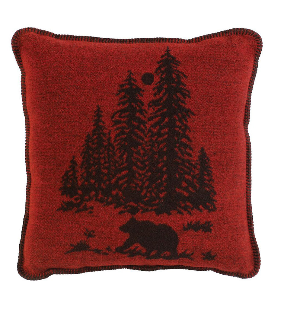 Wooded River Bear Pillow 20x20  